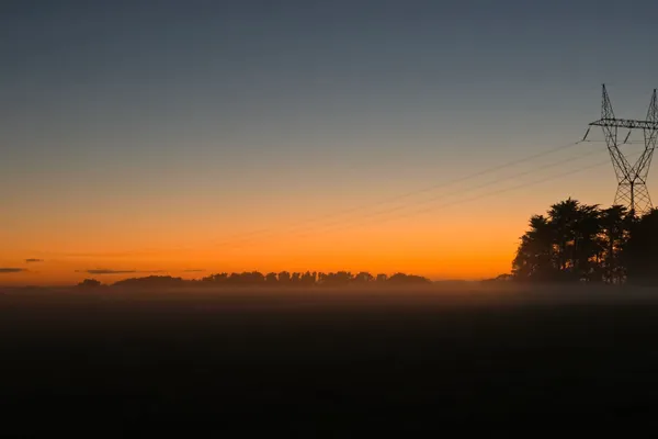 Misty sunrise over a Southland paddock
